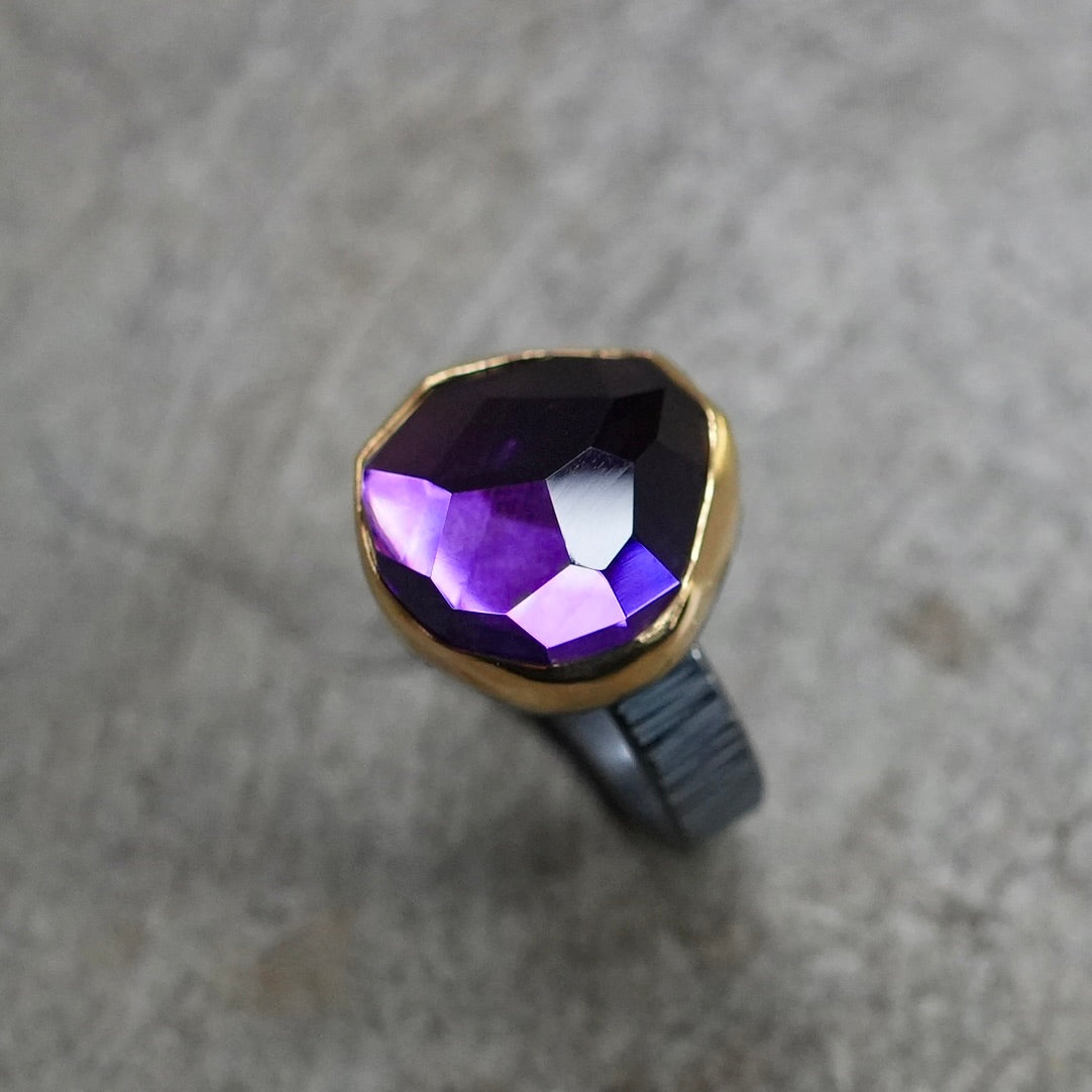 Deep purple amethyst ring