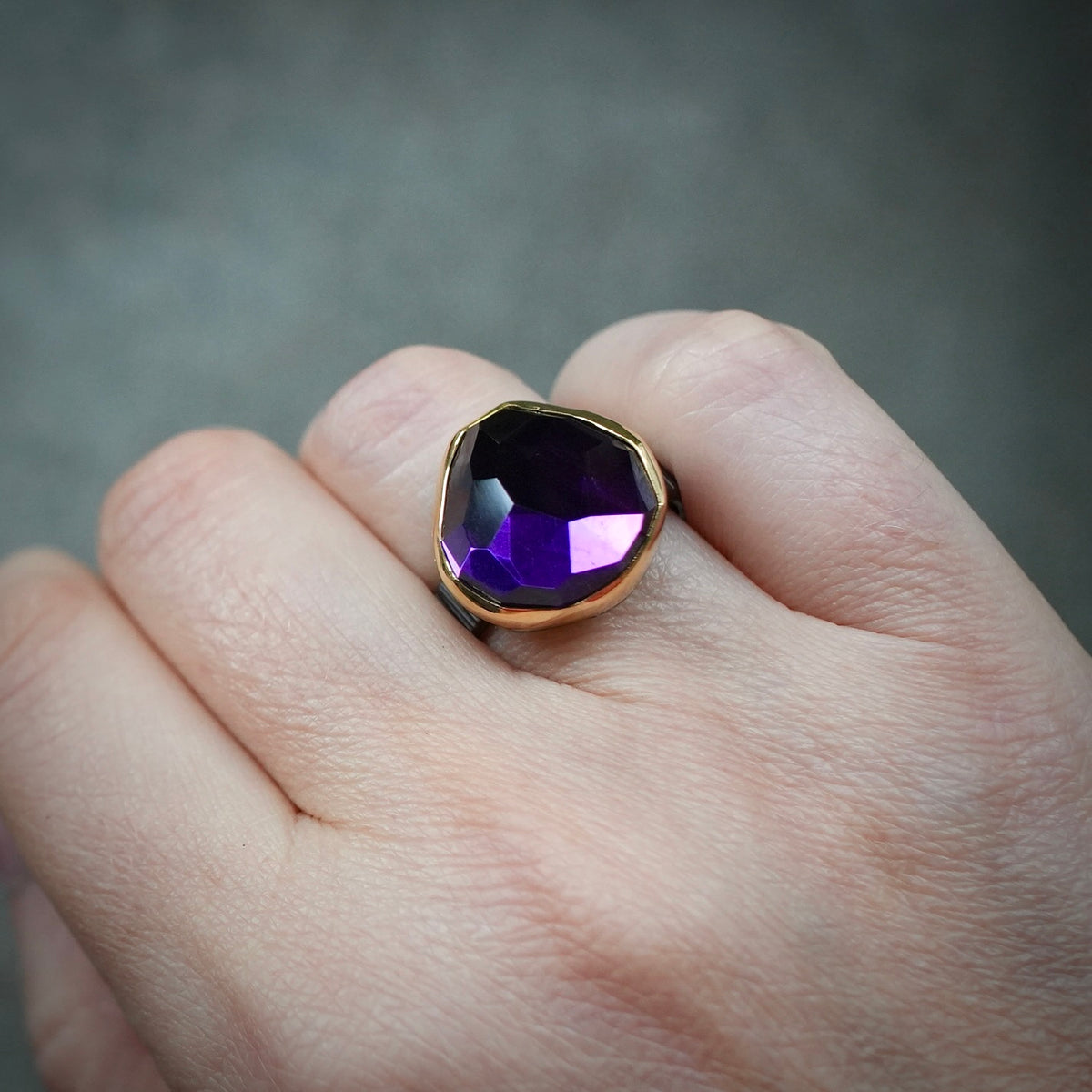 Deep purple amethyst ring