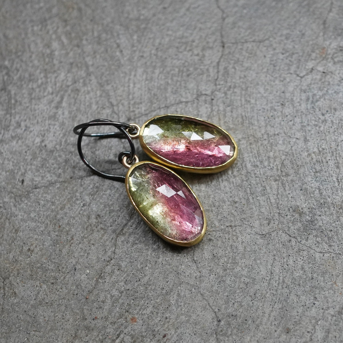 Watermelon tourmaline earrings