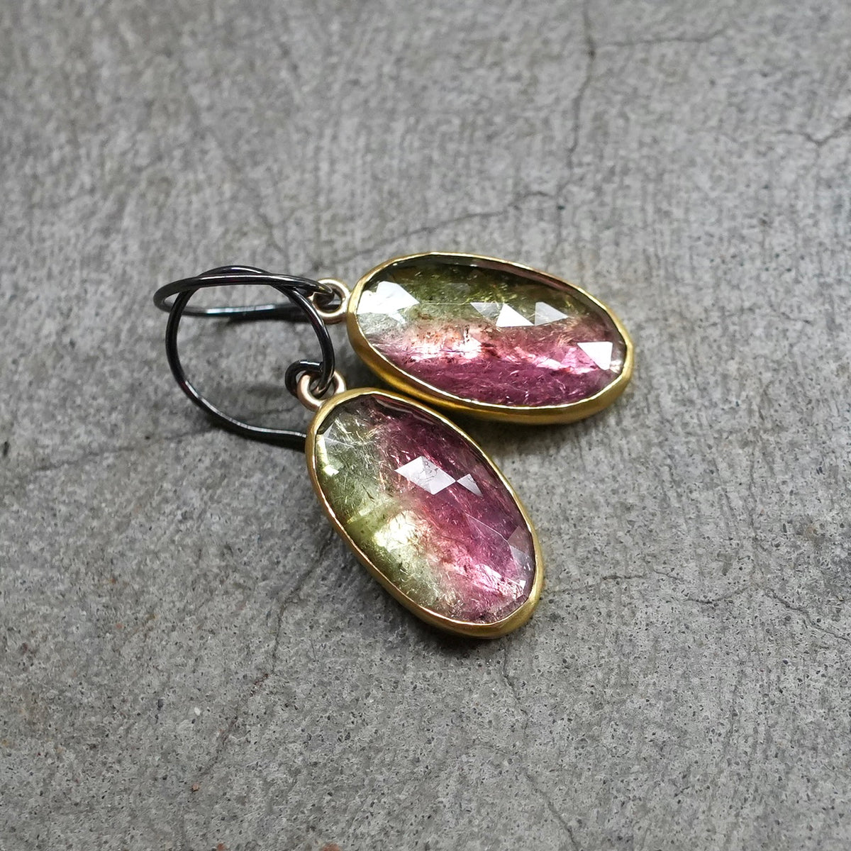 Watermelon tourmaline earrings