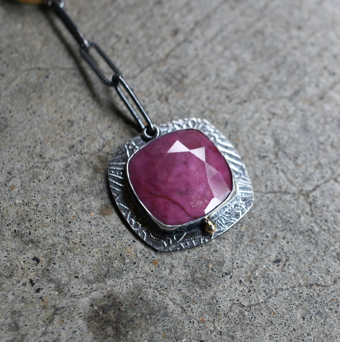 Herkimer diamond and cobalt calcite necklace
