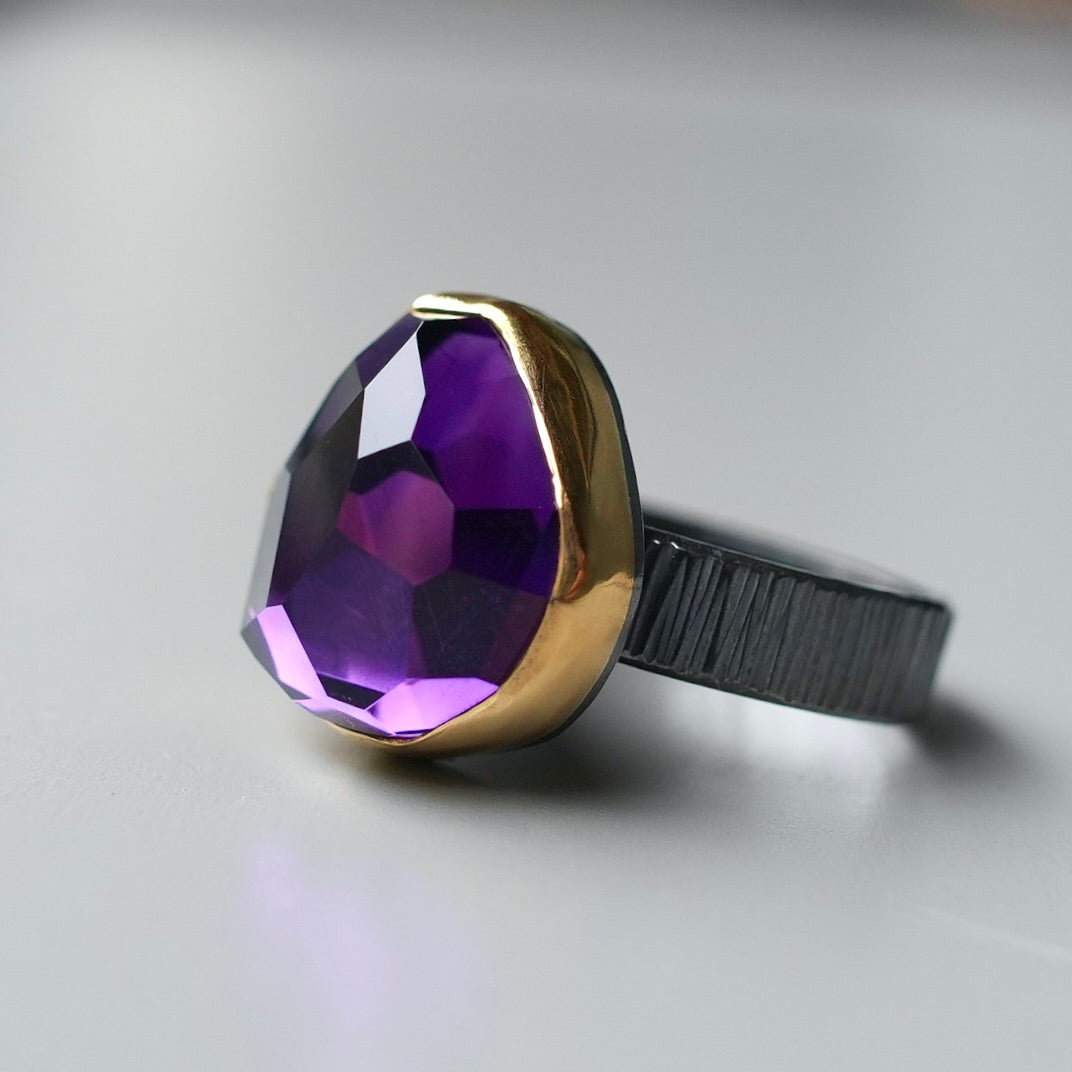 Deep purple amethyst ring