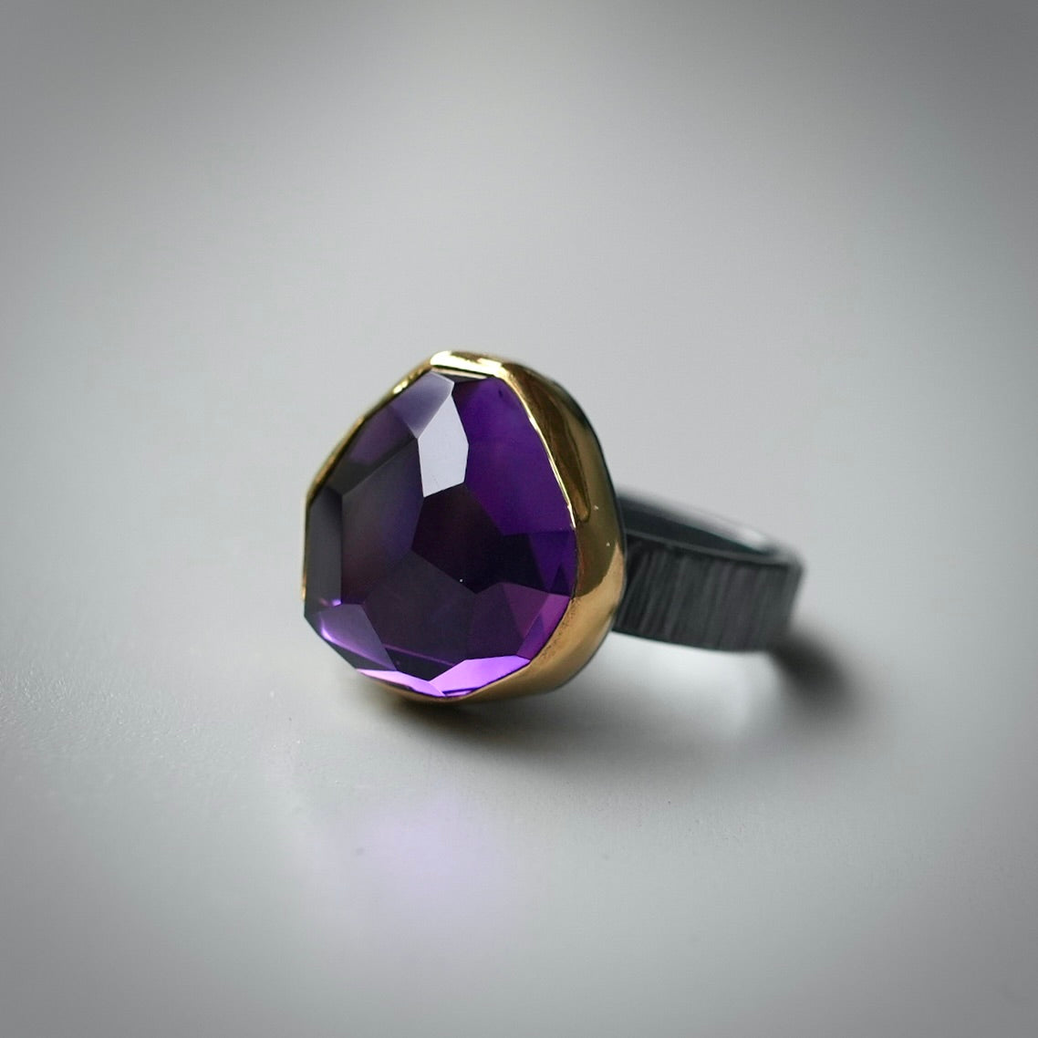 Deep purple amethyst ring