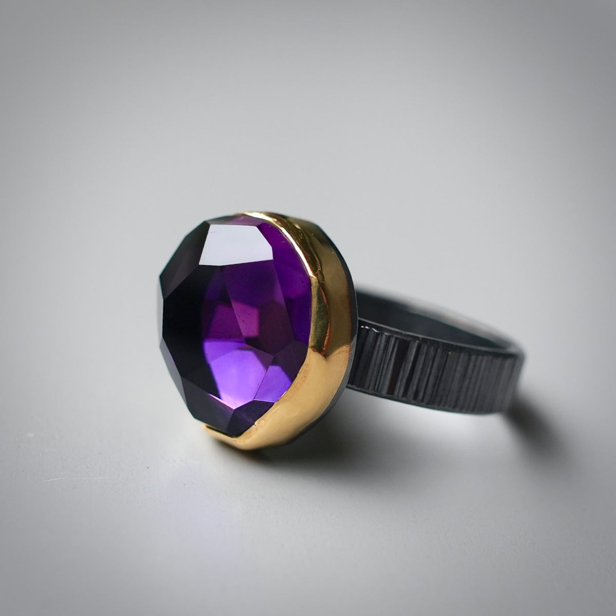 Deep purple amethyst ring