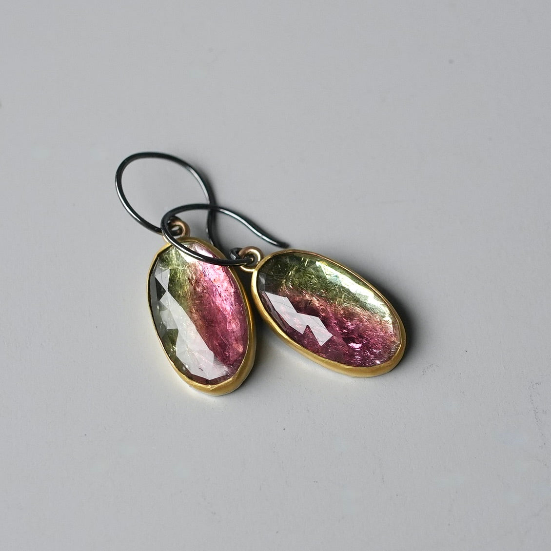 Watermelon tourmaline earrings