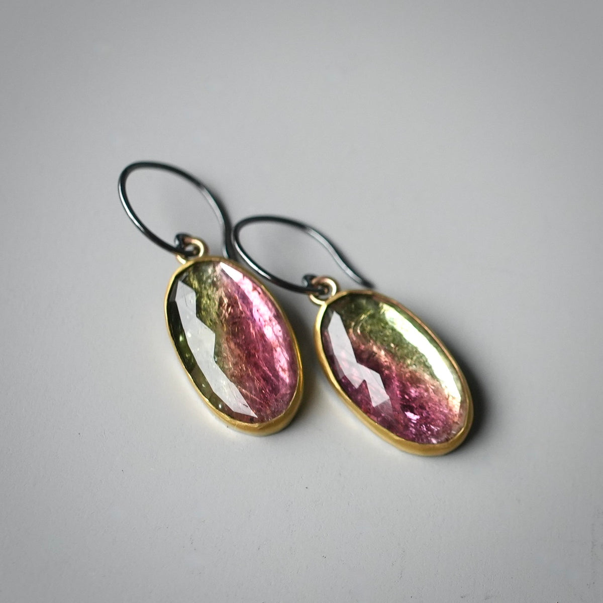 Watermelon tourmaline earrings
