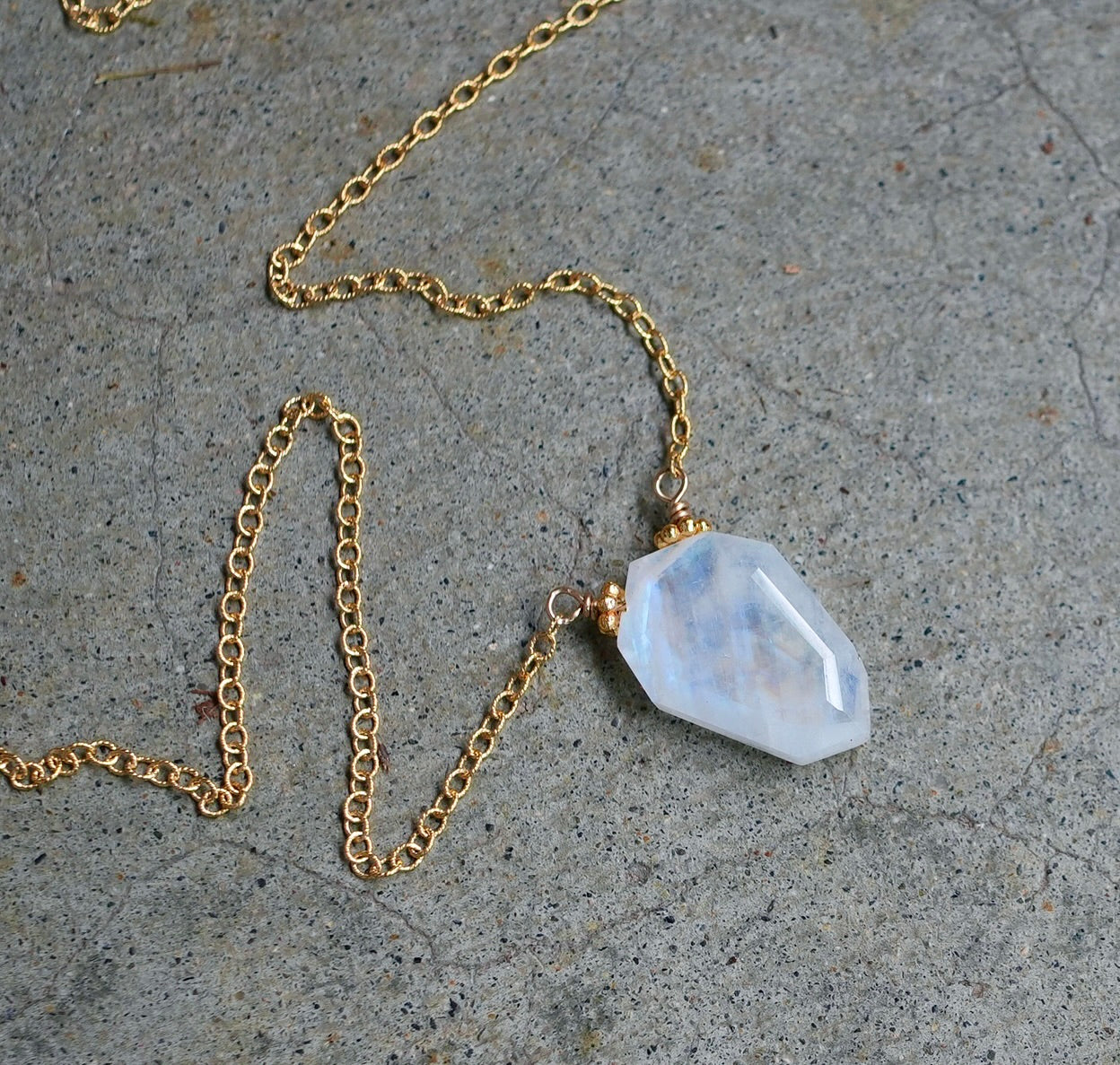 Rainbow moonstone necklace - Made to order.