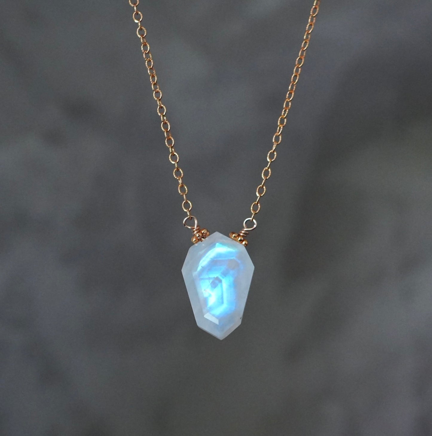 Rainbow moonstone necklace - Made to order.