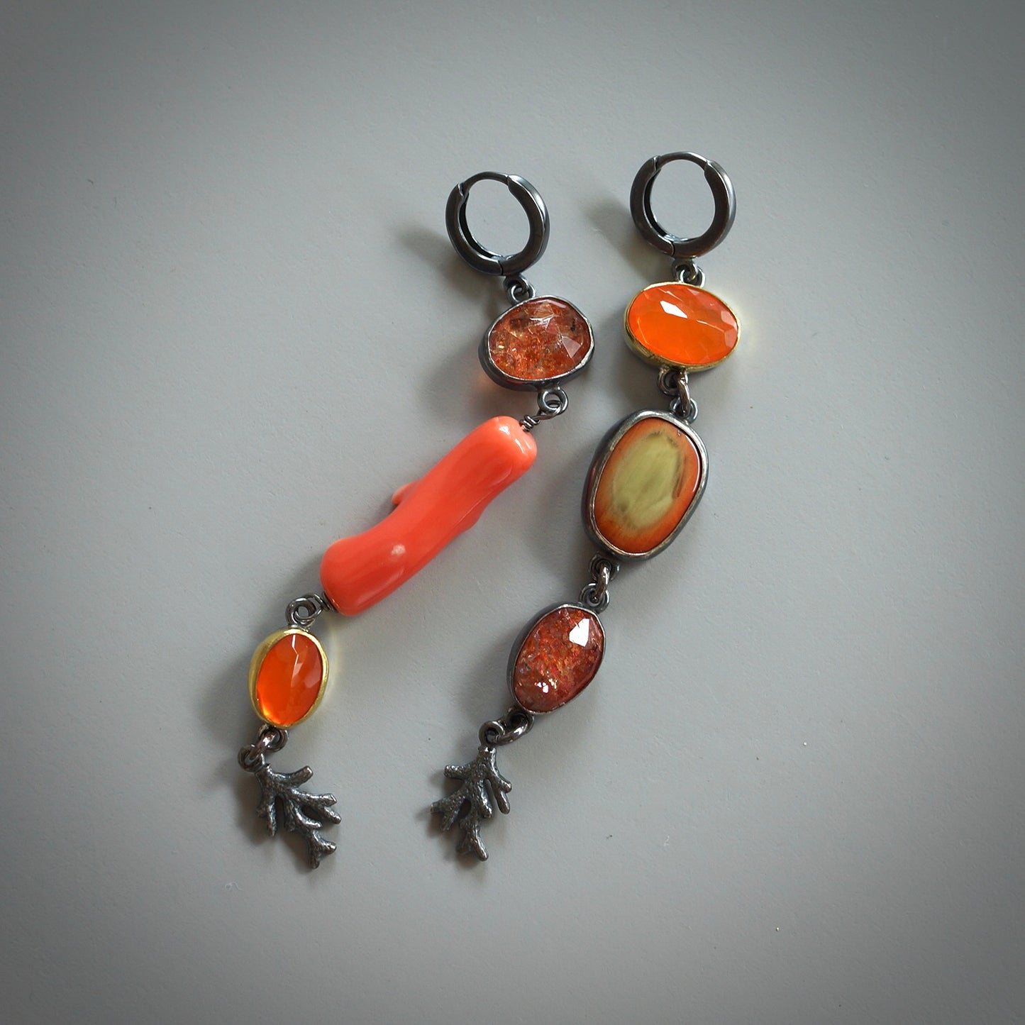 Mixed gemstone earrings