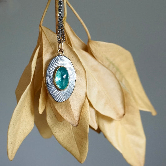 Blue apatite pendant