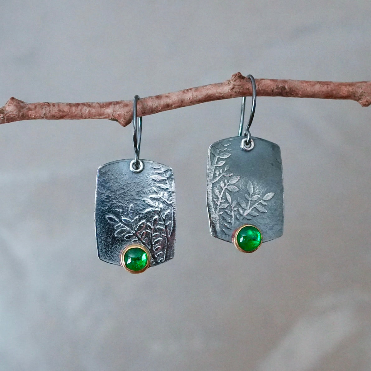 Tsavorite garnet earrings