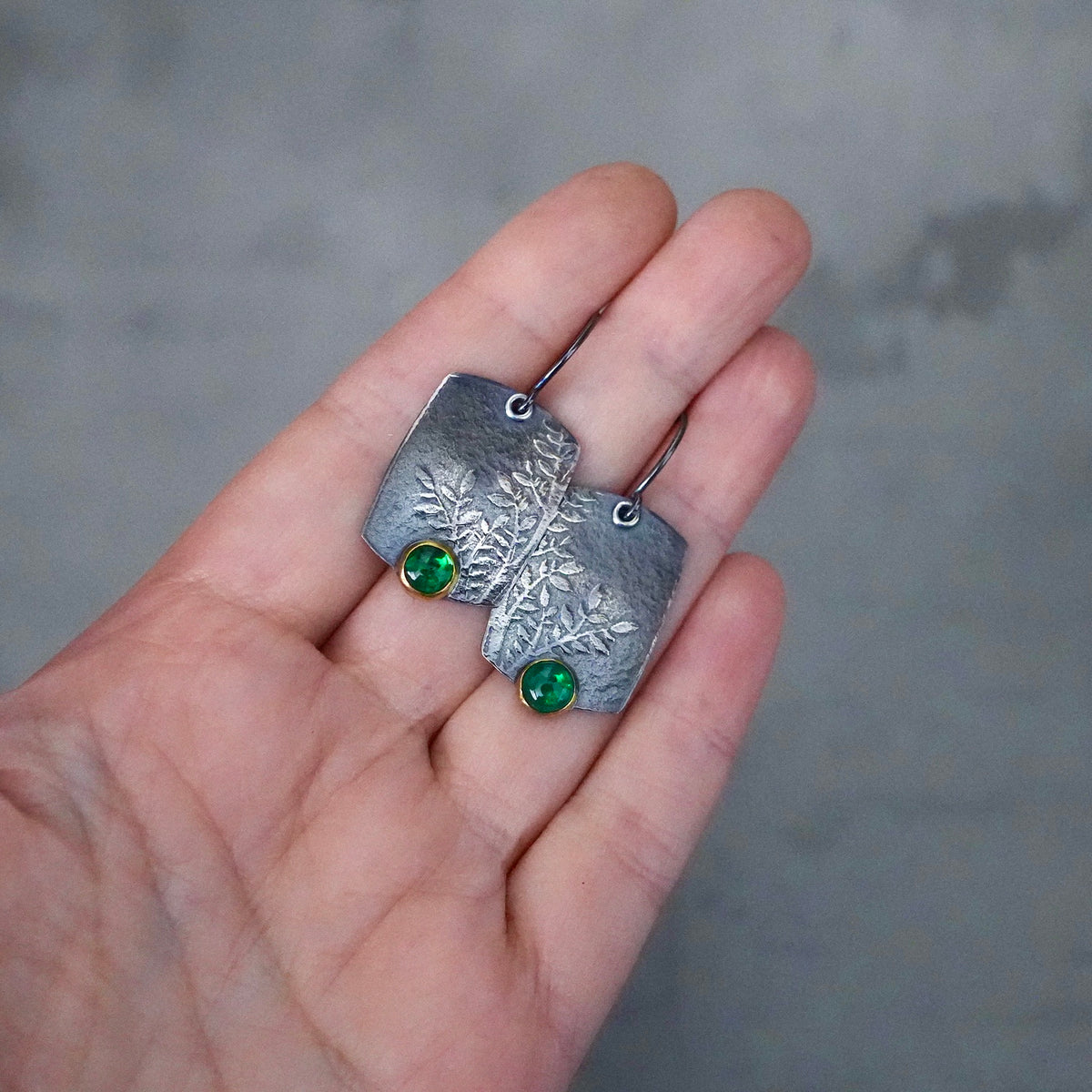 Tsavorite garnet earrings