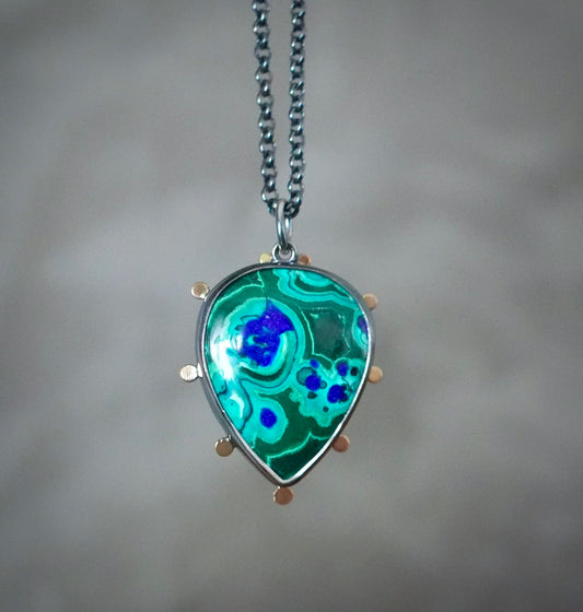Malachite-azurite pendant