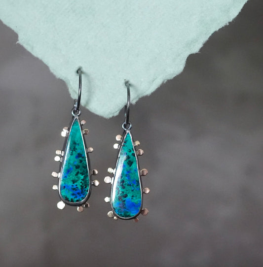 Azurite malachite earrings