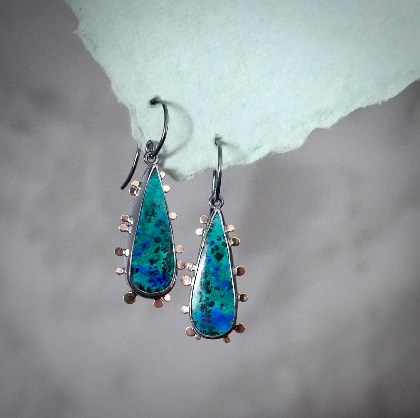 Azurite malachite earrings