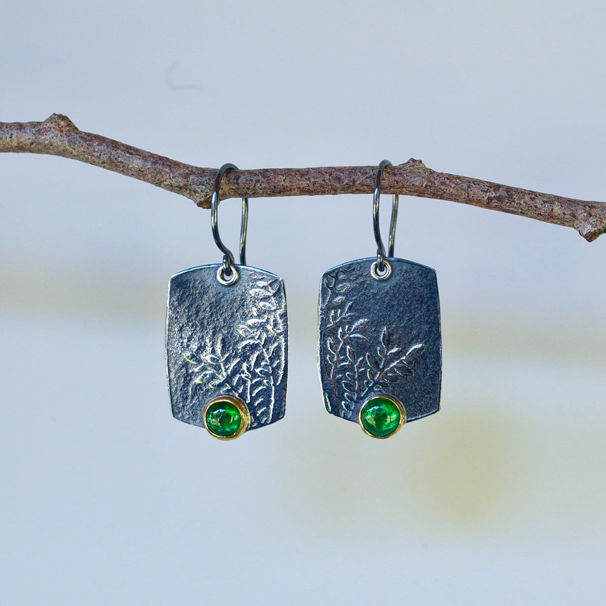 Tsavorite garnet earrings
