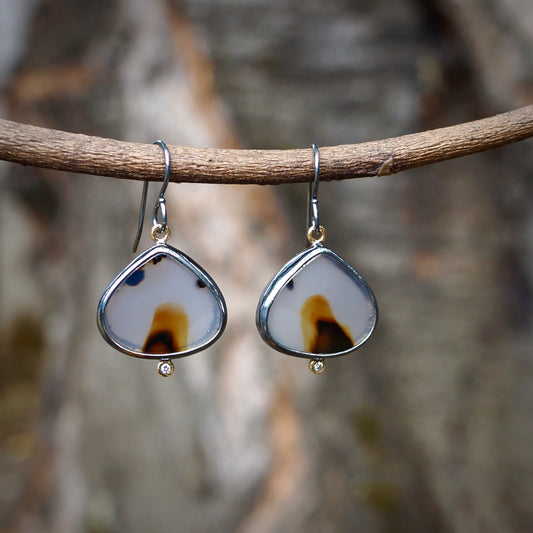 Montana agate and diamond earrings