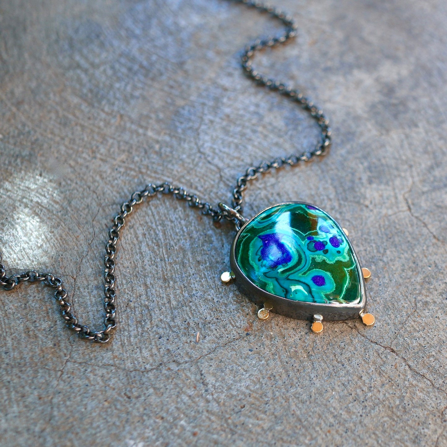 Malachite-azurite pendant