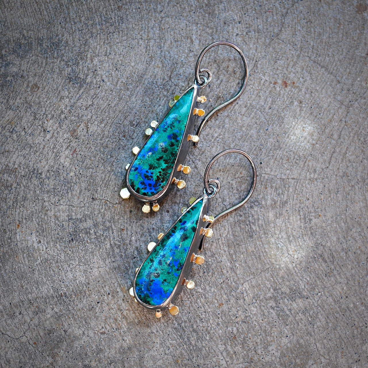 Azurite malachite earrings