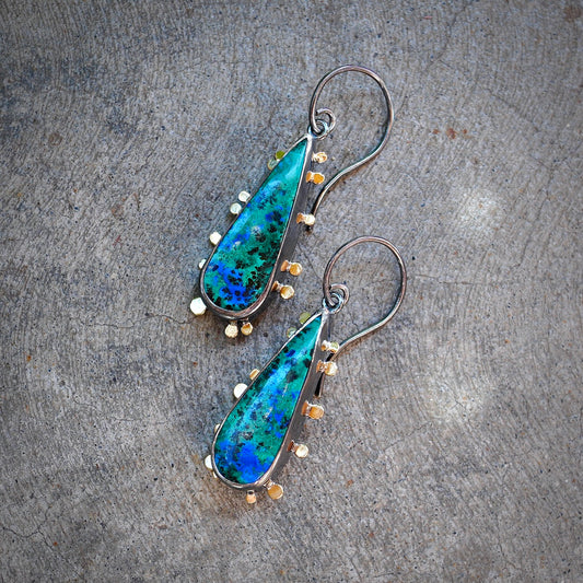 Azurite malachite earrings