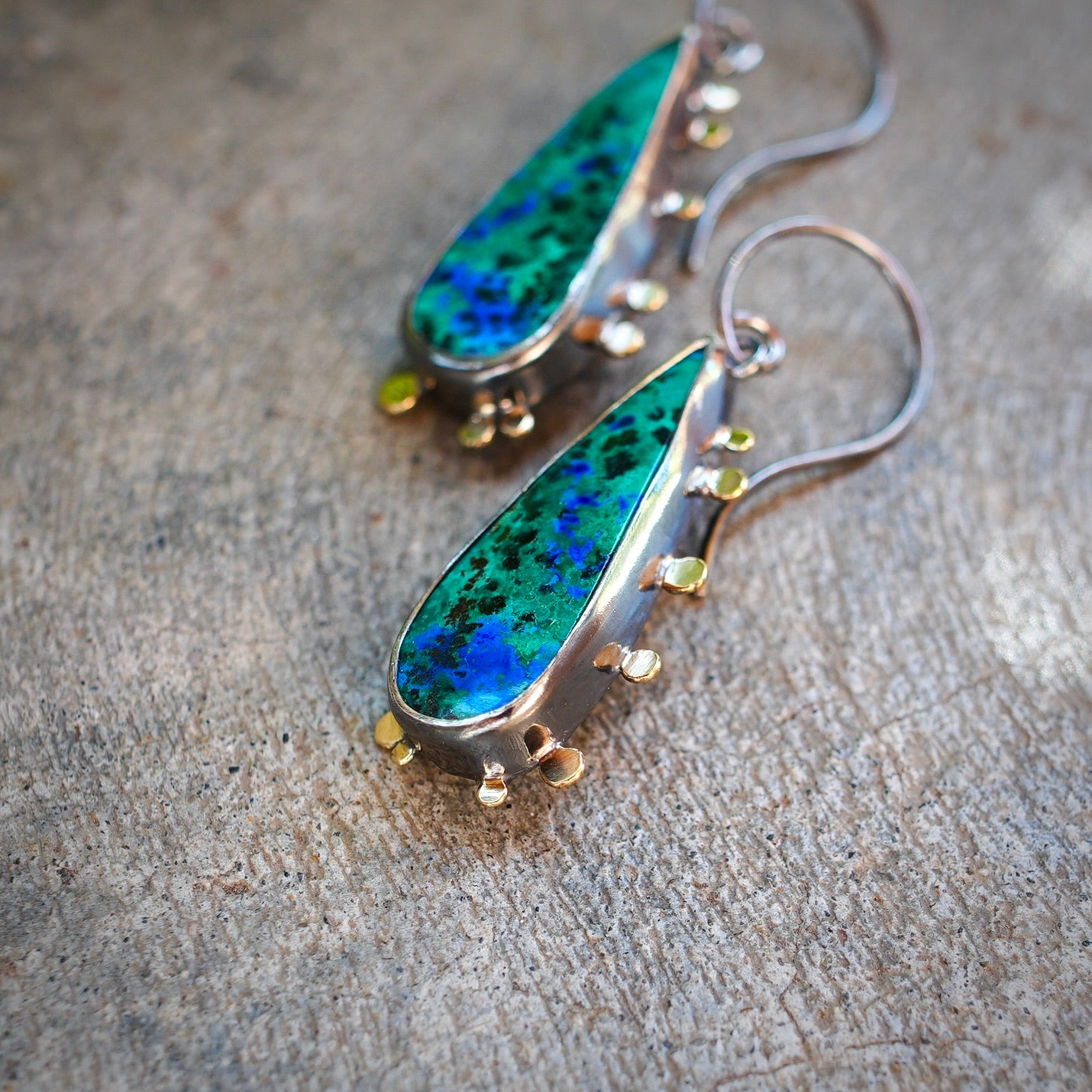 Azurite malachite earrings