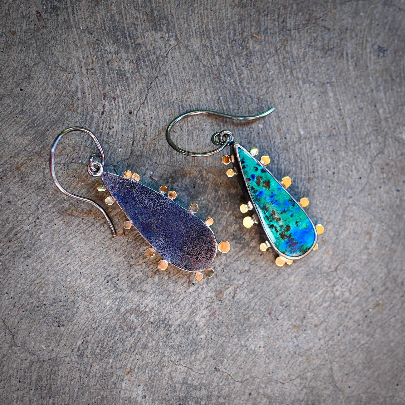 Azurite malachite earrings