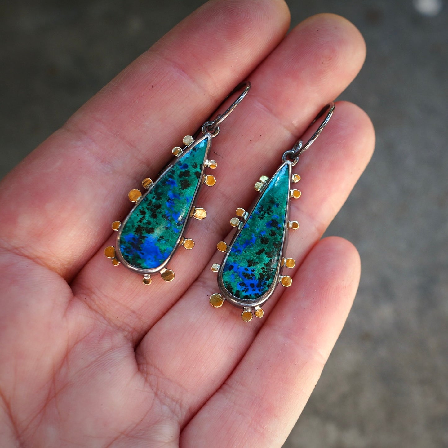 Azurite malachite earrings