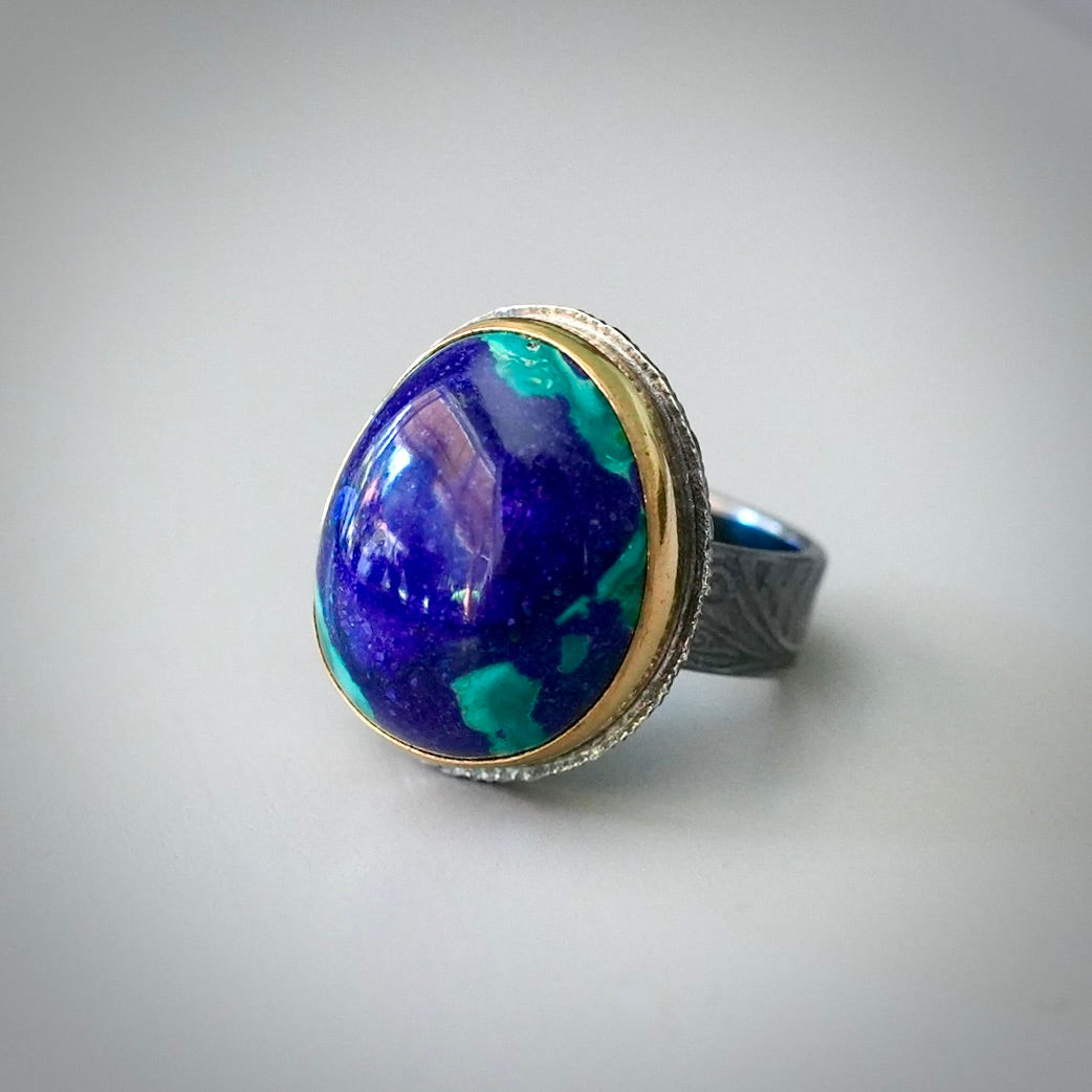 Azurite malachite ring