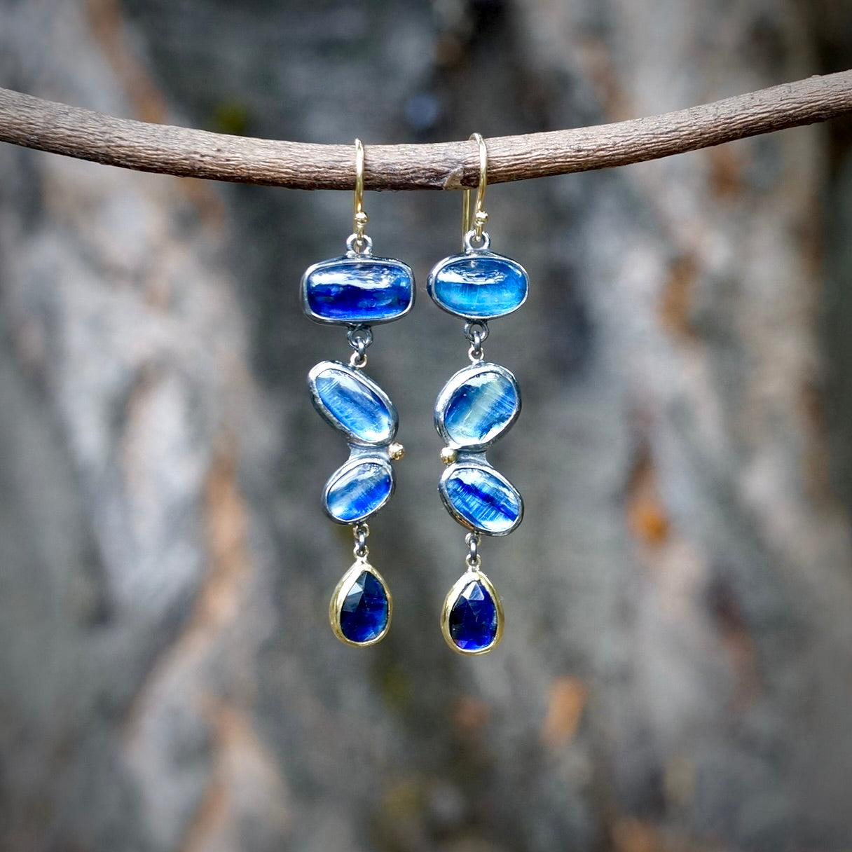 Blue kyanite earrings