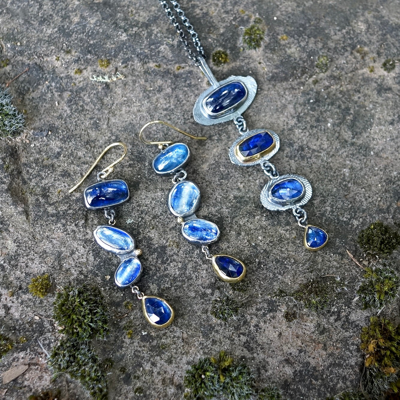 Blue kyanite earrings