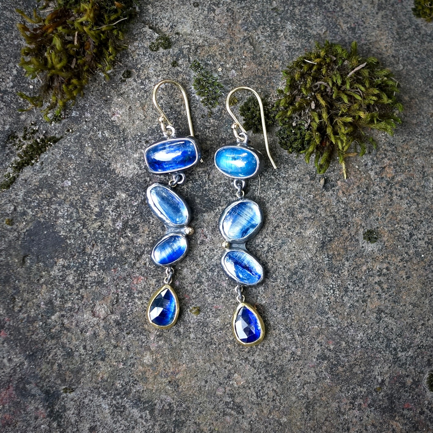 Blue kyanite earrings