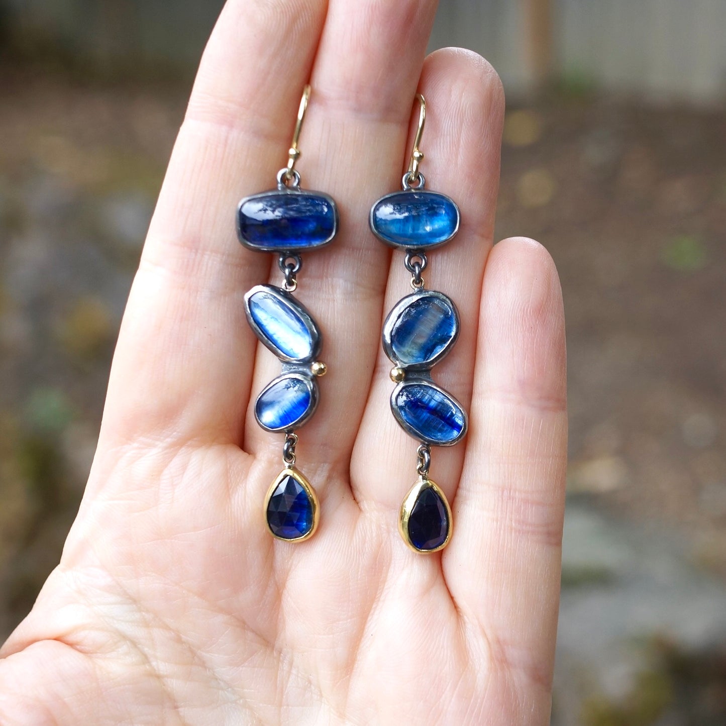 Blue kyanite earrings
