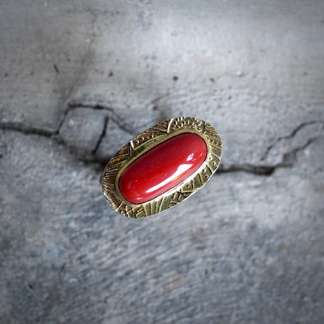 Mediterranean red coral ring