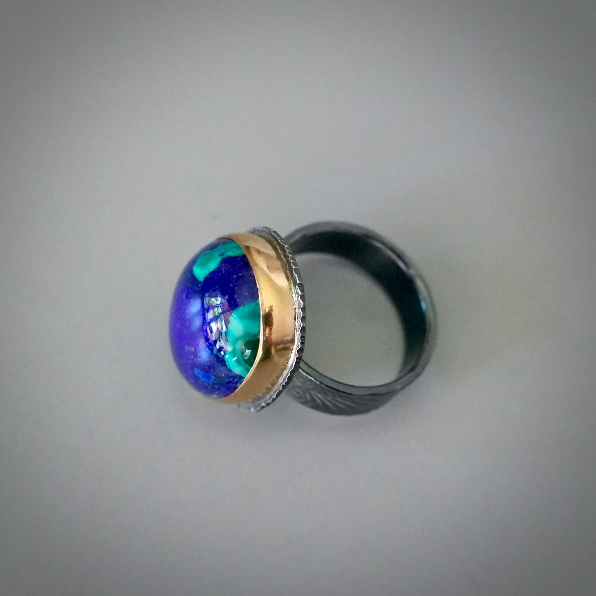 Azurite malachite ring