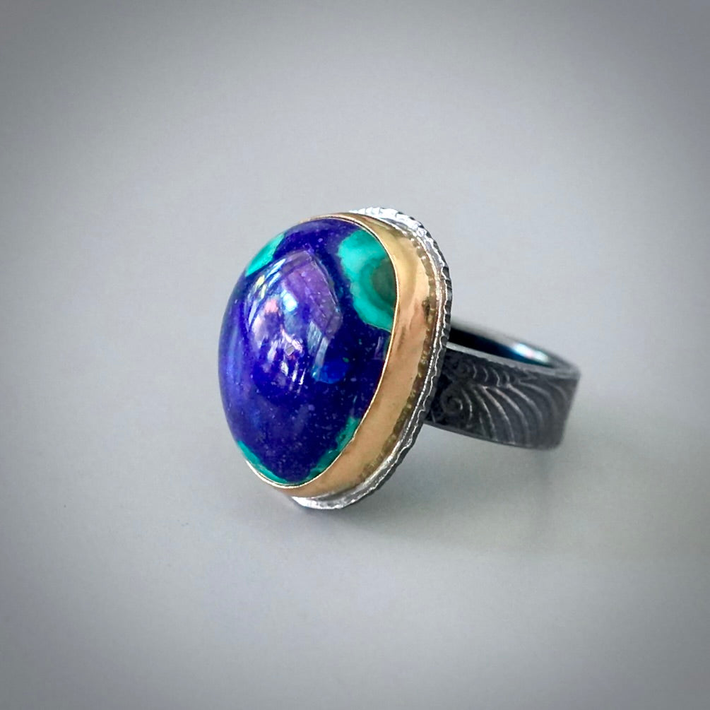 Azurite malachite ring