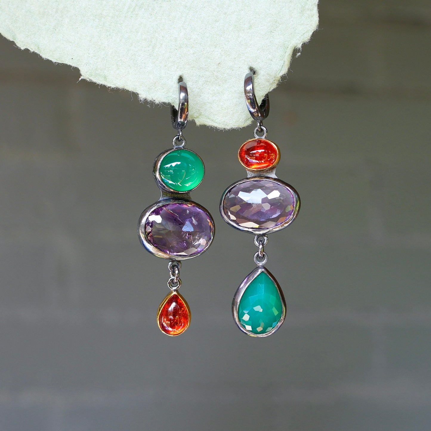 Multi gemstone earrings