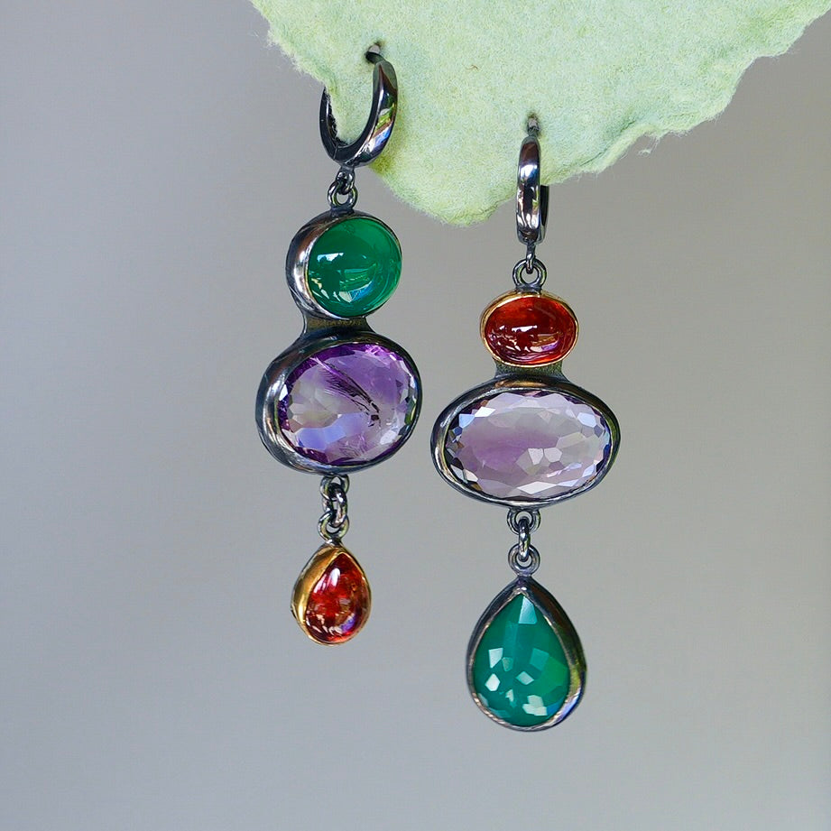 Multi gemstone earrings