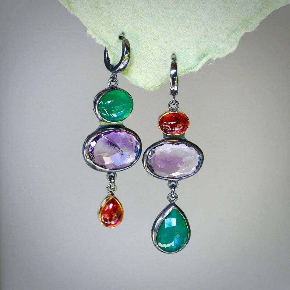 Multi gemstone earrings