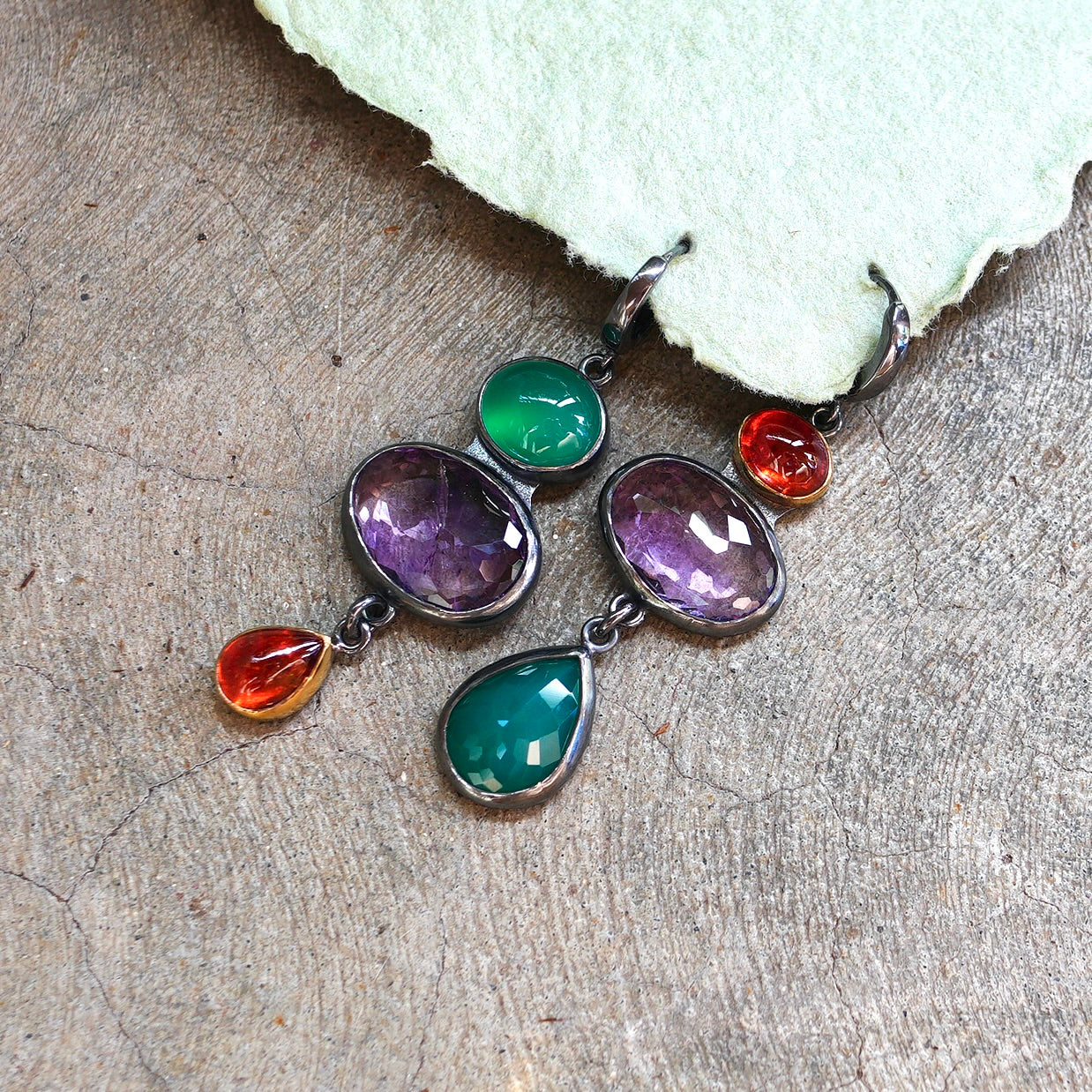 Multi gemstone earrings