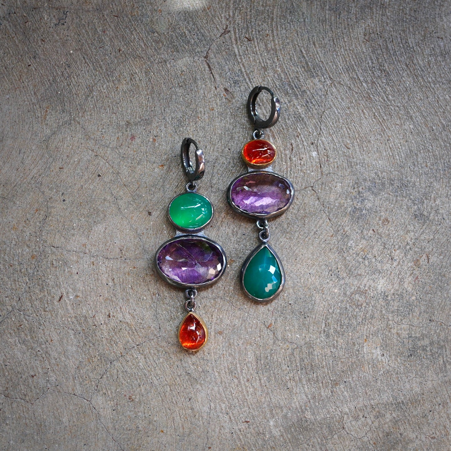 Multi gemstone earrings