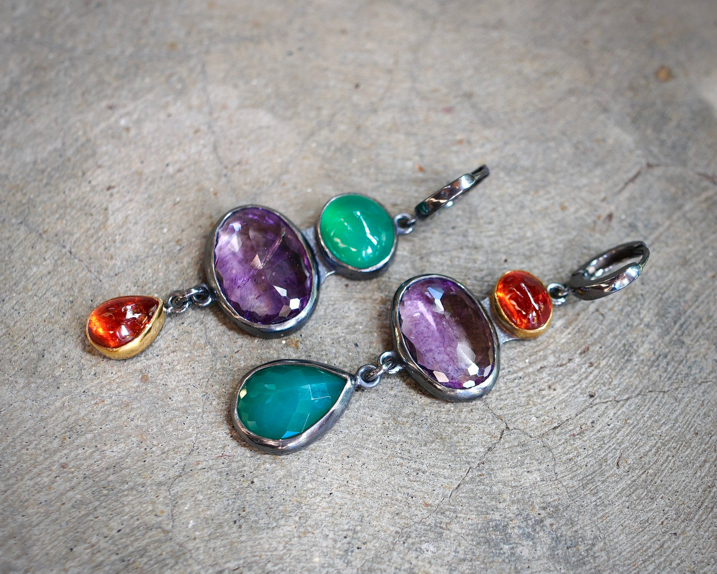 Multi gemstone earrings