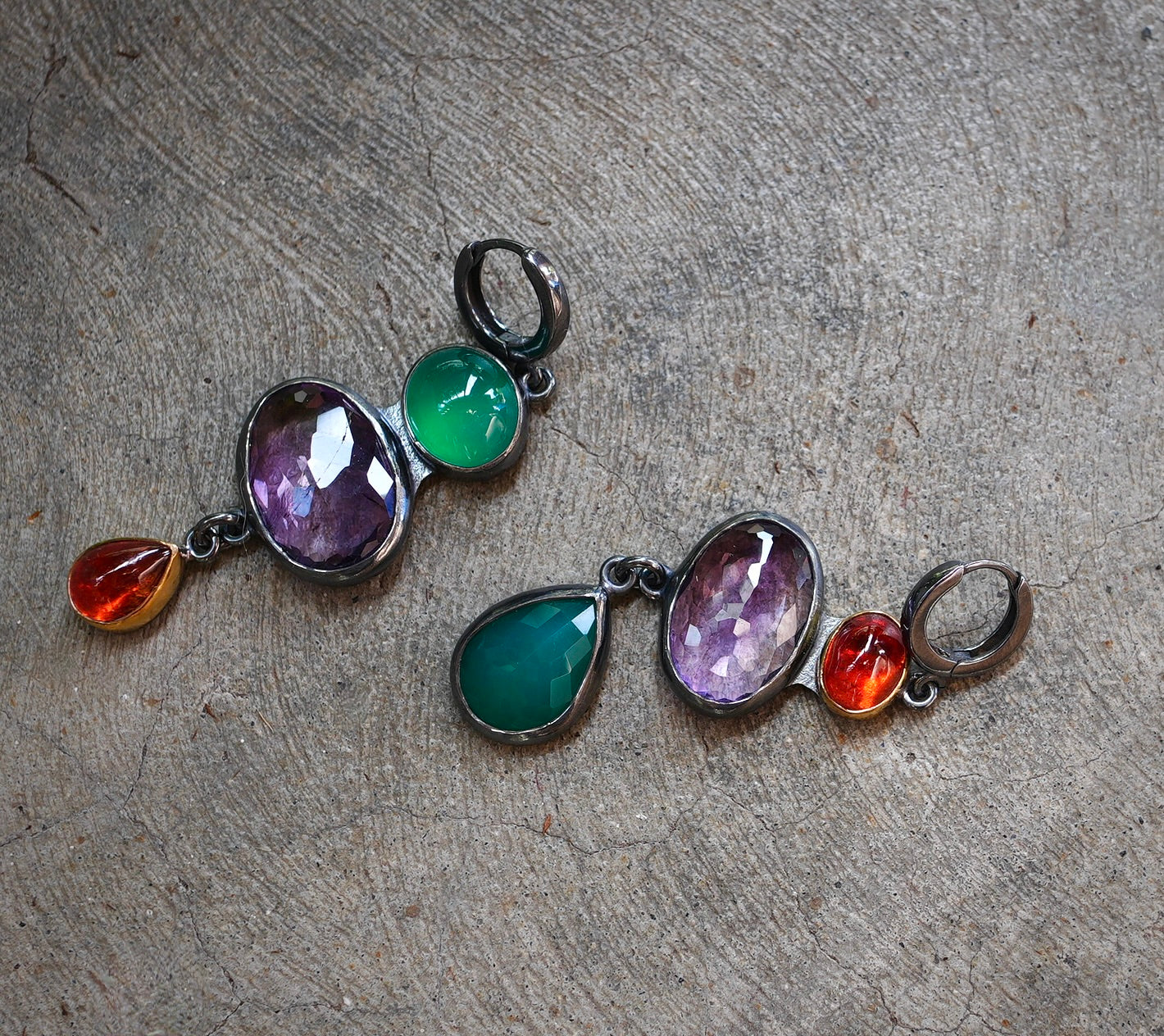 Multi gemstone earrings