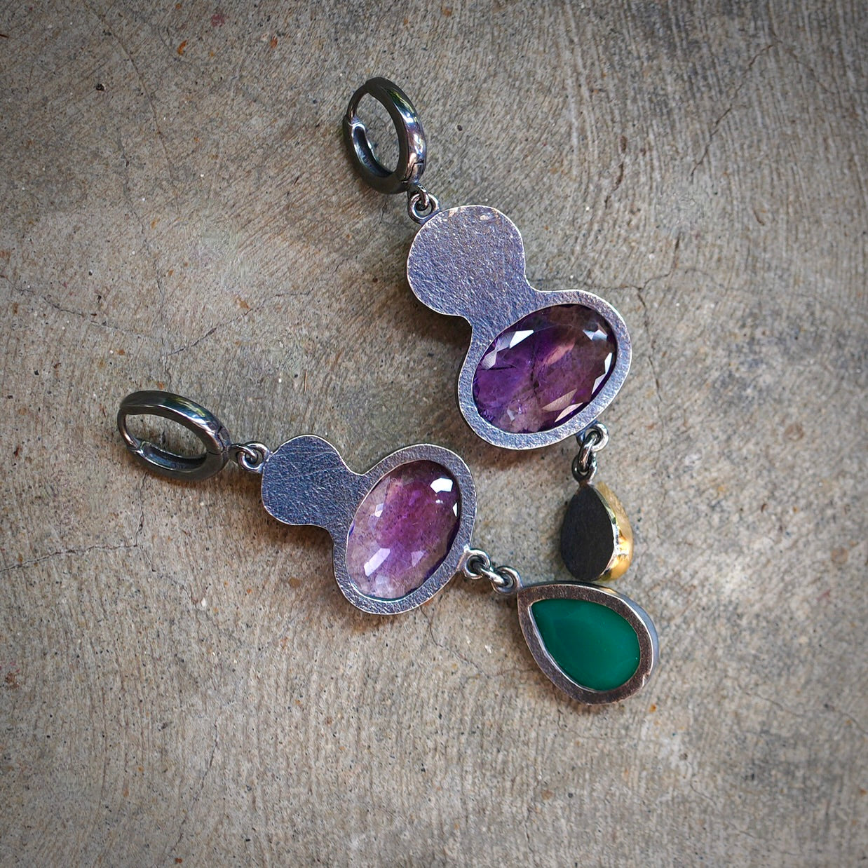 Multi gemstone earrings