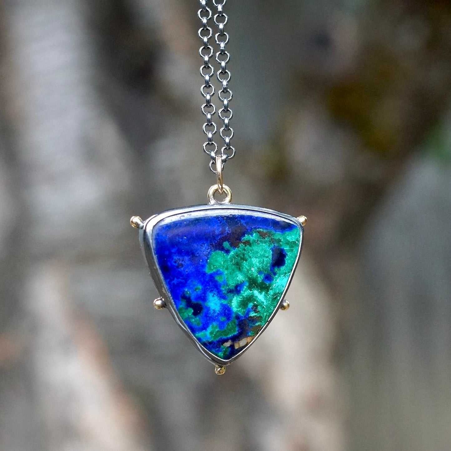 Azurite malachite pendant