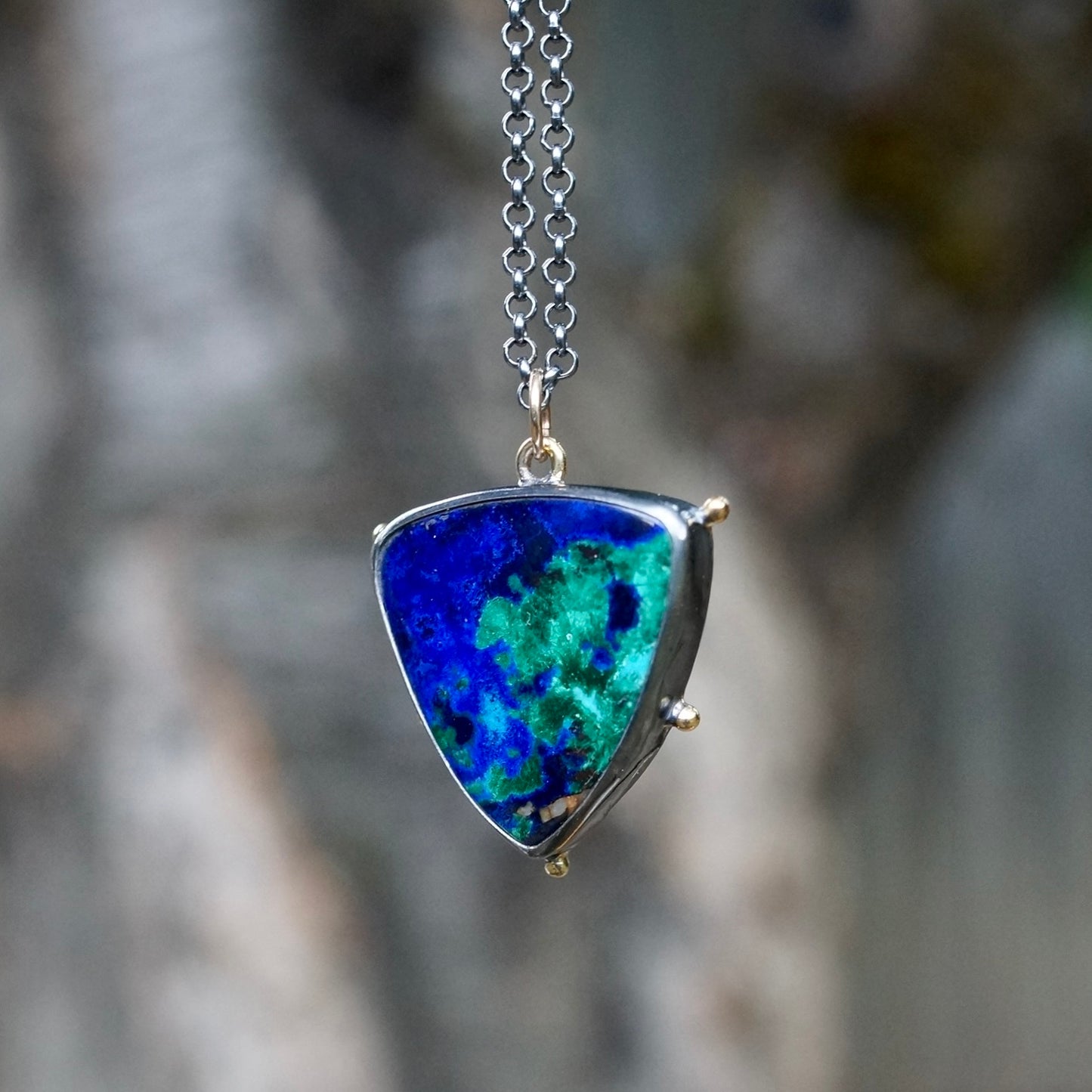 Azurite malachite pendant