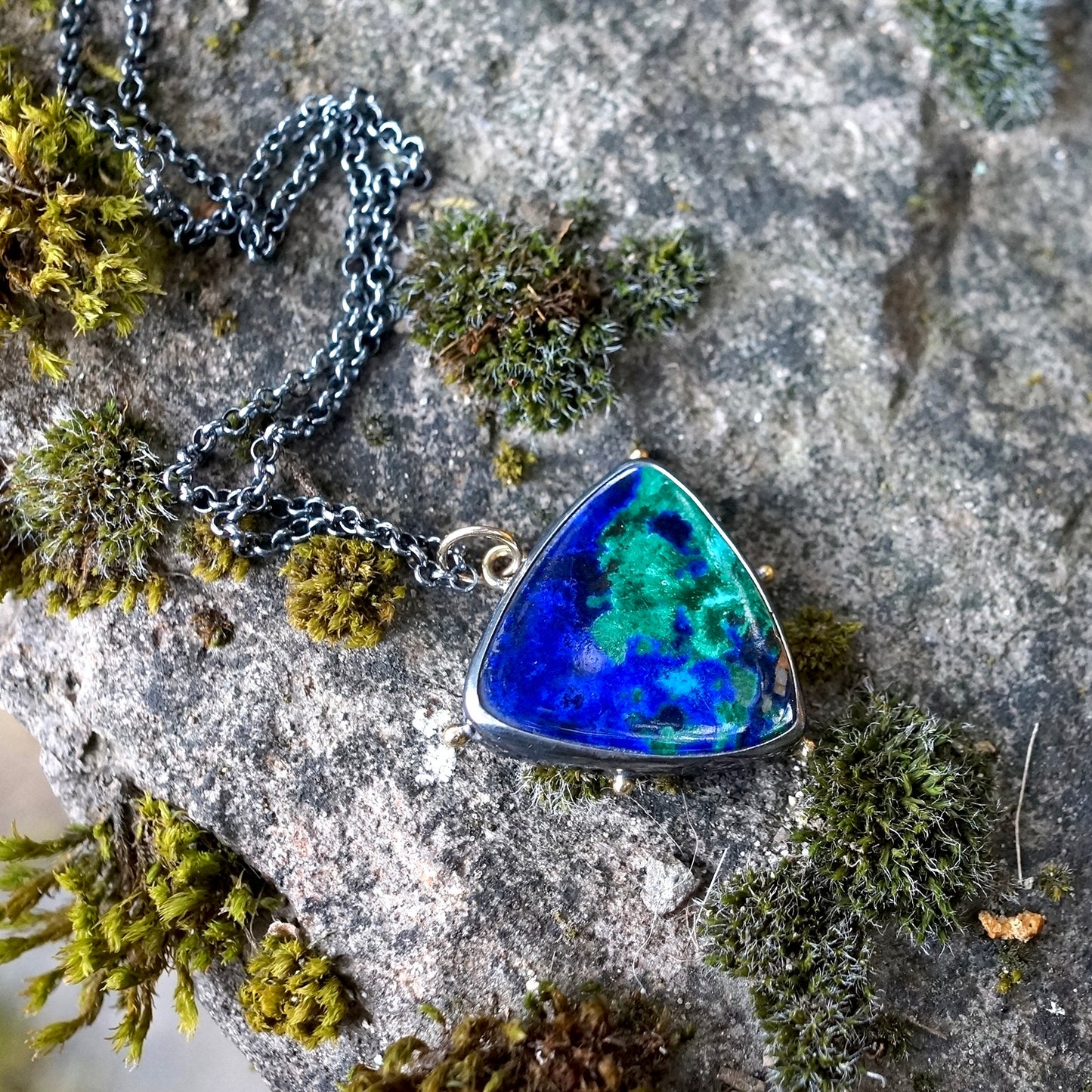 Azurite malachite pendant