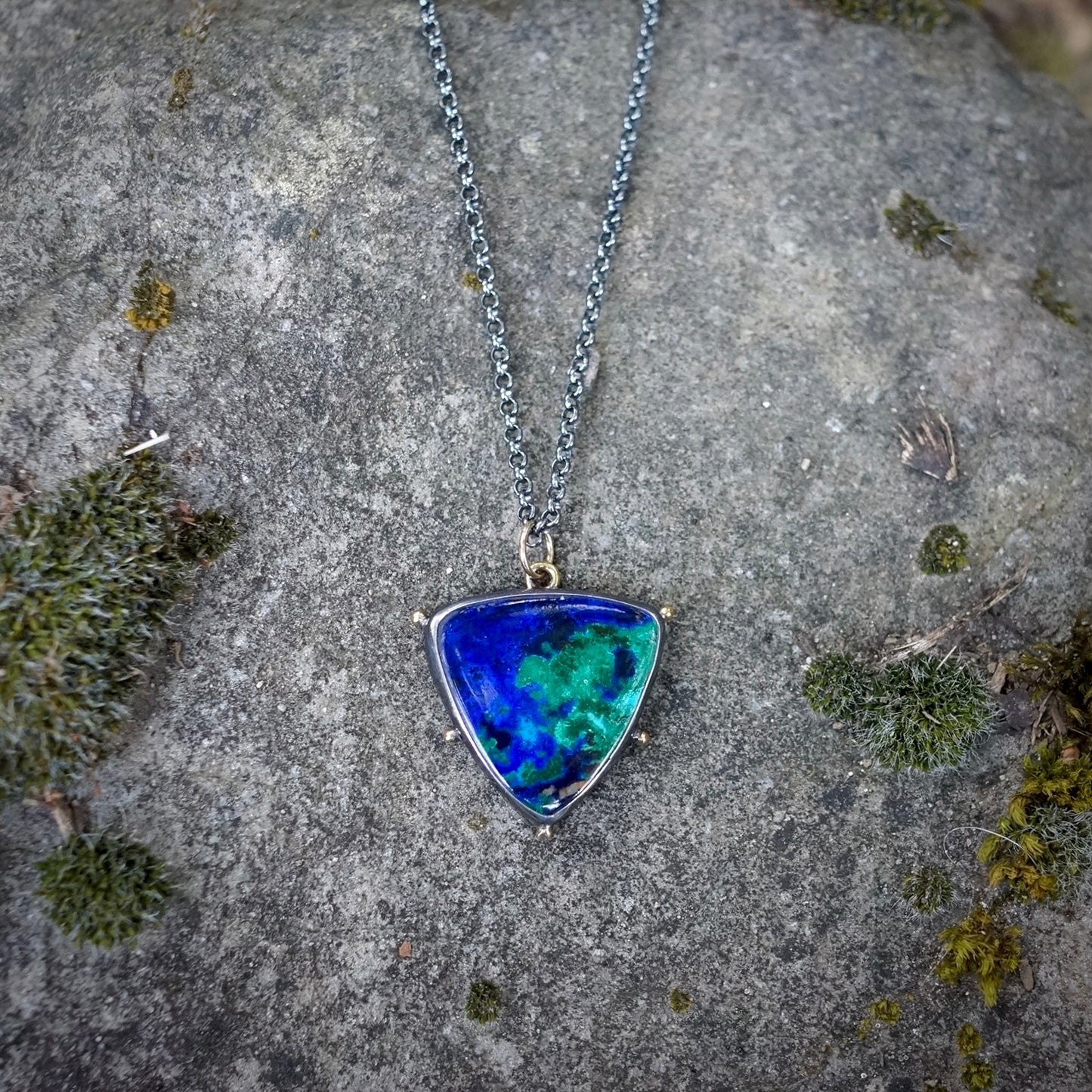 Azurite malachite pendant