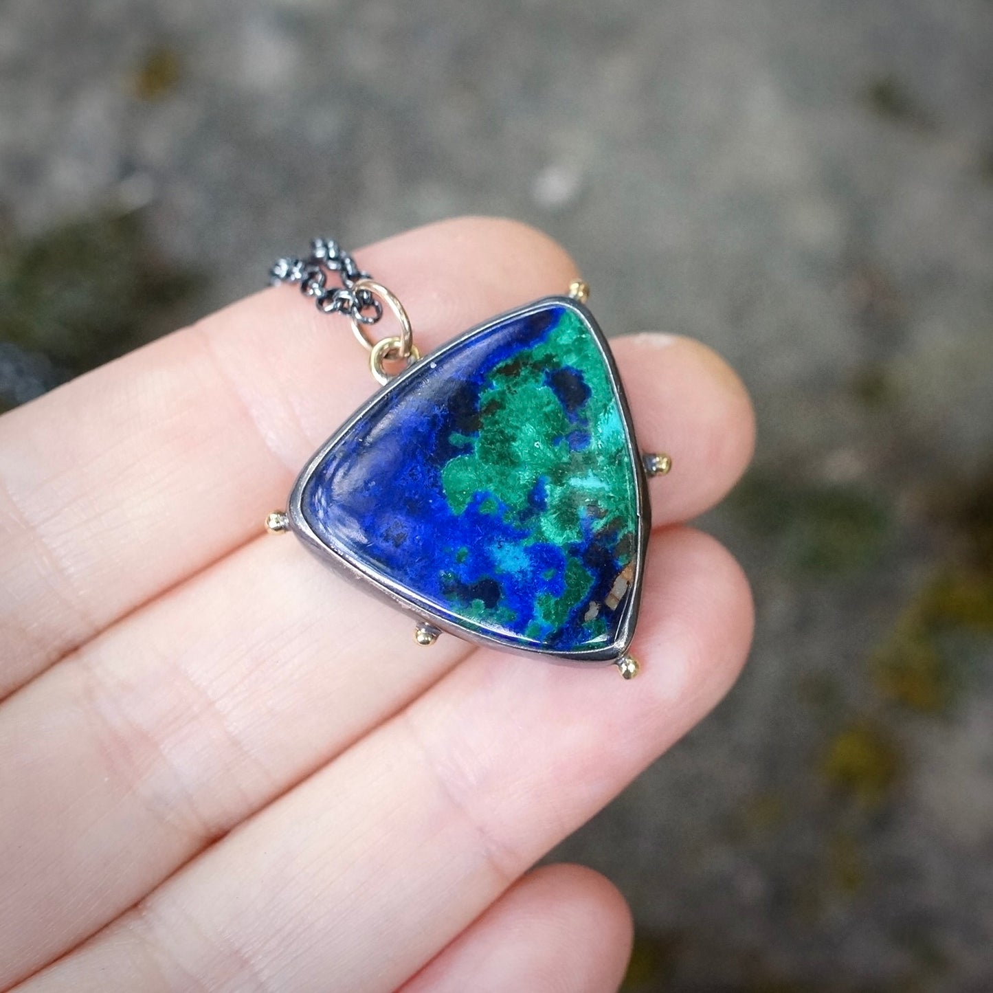 Azurite malachite pendant