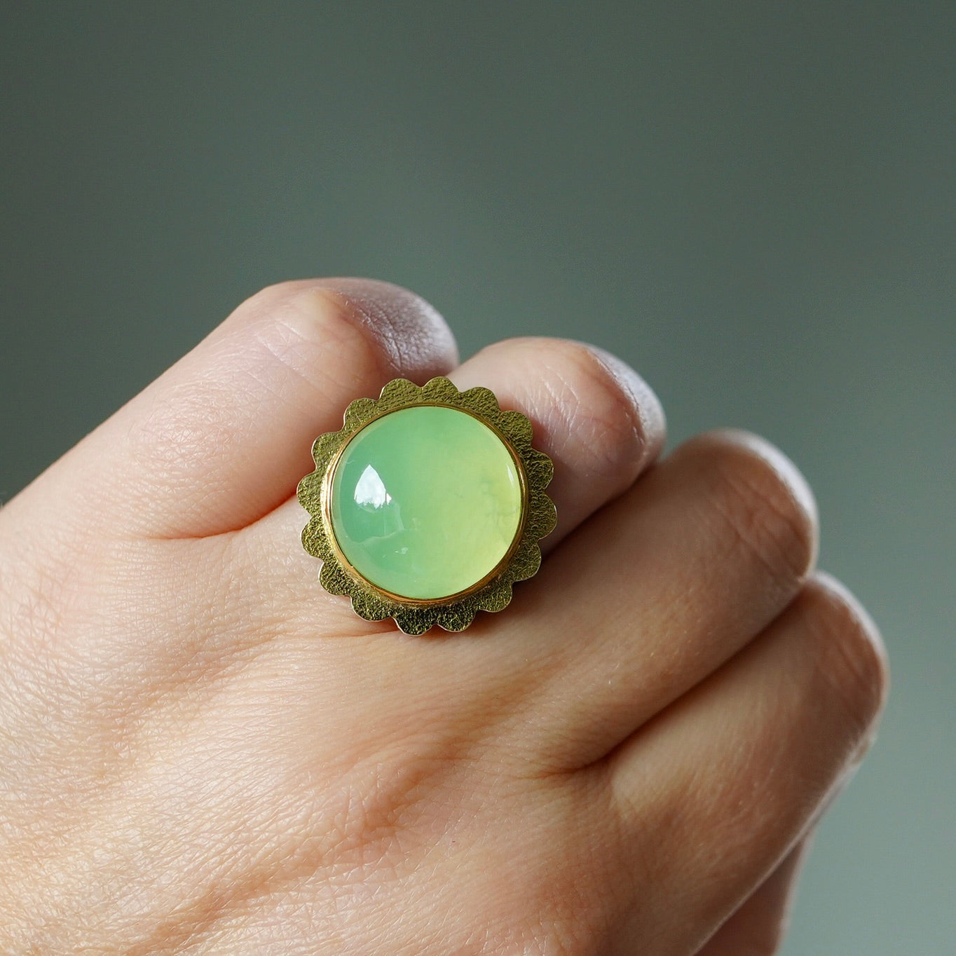 Prehnite Spring Ring