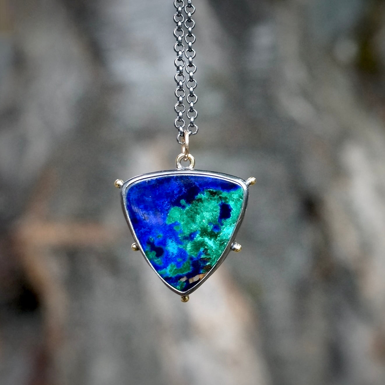 Azurite malachite pendant